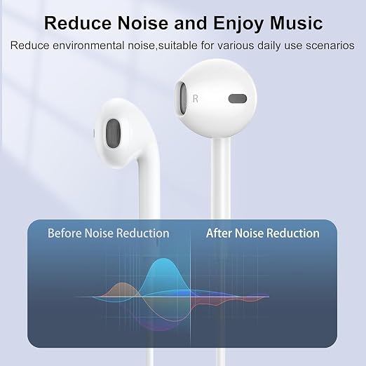 Premium Wired Earphones with Microphone – Clear Sound, Comfortable Fit & Easy Call Control