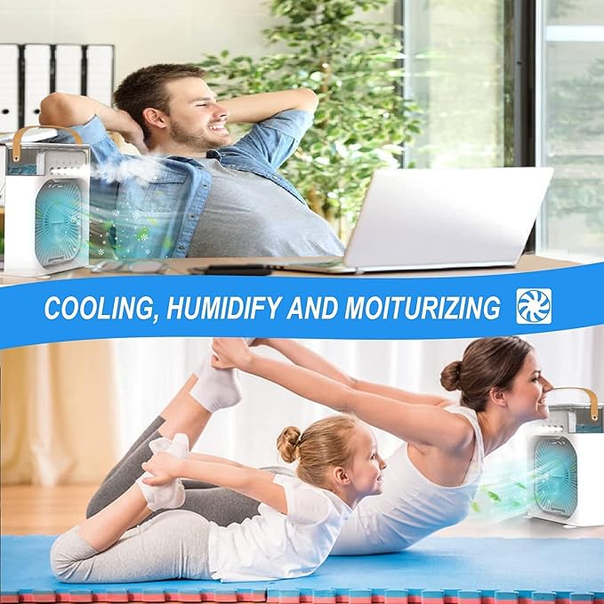 Portable Mini Air Cooler with Mist & LED Light