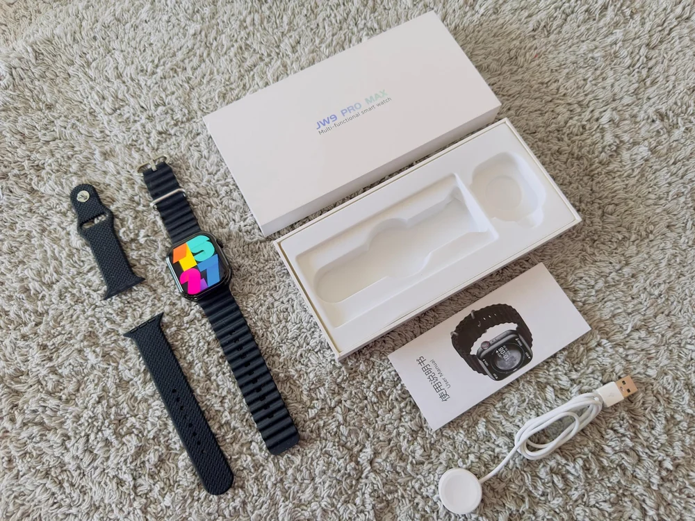 JW9 Pro Max Smartwatch – 2.2” HD Display, Bluetooth Calling, Heart Rate & Sleep Tracker, NFC Access, IP67 Waterproof, Fitness Watch for Android & iOS
