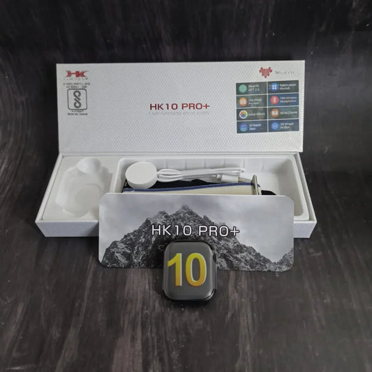 HK 10 Pro+ Edition Smartwatch, fitness tracker, heart rate, sleep tracking, Bluetooth calls, (2 Straps)